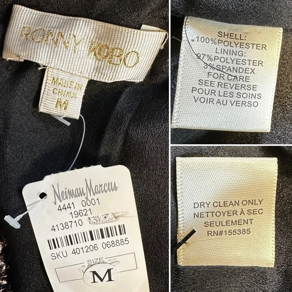 Nwt Ronny Kobo Jerry Leopard Print Cocktail Mini Dress Metallic Silver M - Picture 16 of 17